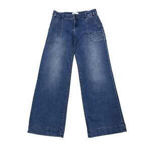 Sundance Wide Leg Jeans Boho Pants Medium Wash Denim Retro Flare Leg Medium Rise